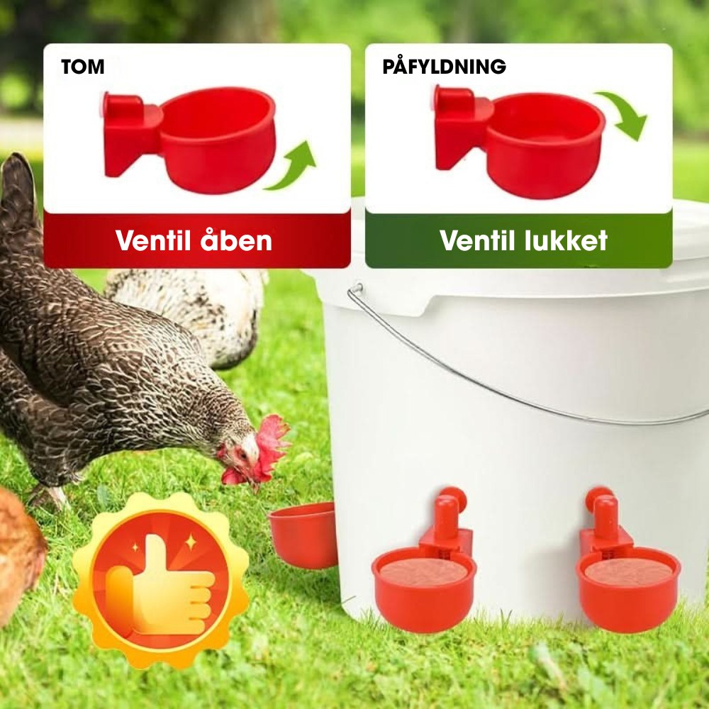 CluckCup™ - Selvfyldende drikkekopper til fjerkræ