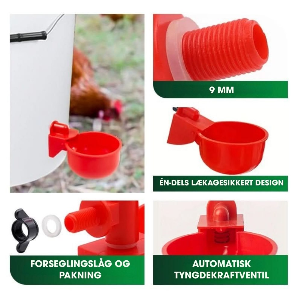 CluckCup™ - Selvfyldende drikkekopper til fjerkræ