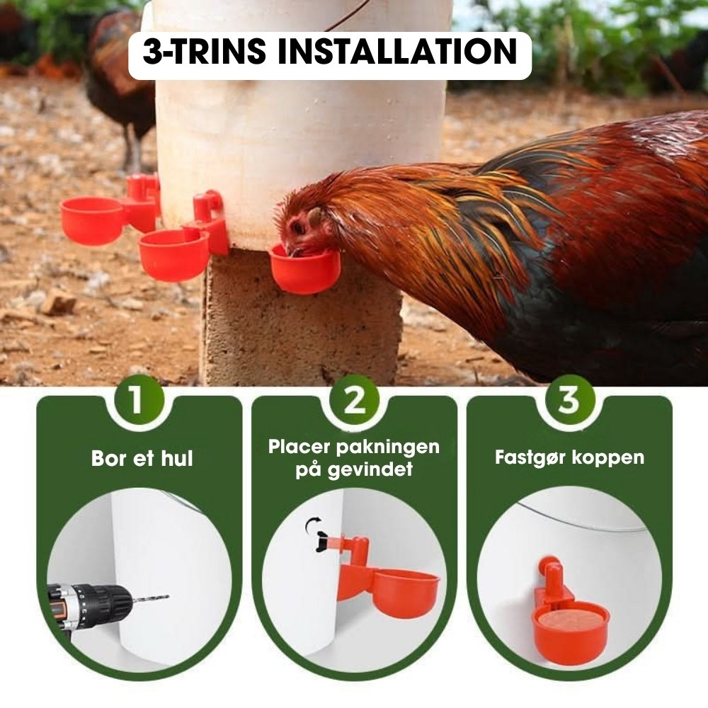CluckCup™ - Selvfyldende drikkekopper til fjerkræ